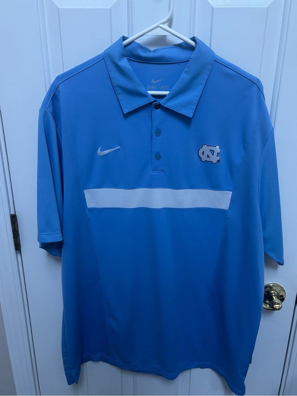 Nike Men’s Light Blue Dri-FIT Polo with UNC Logo
